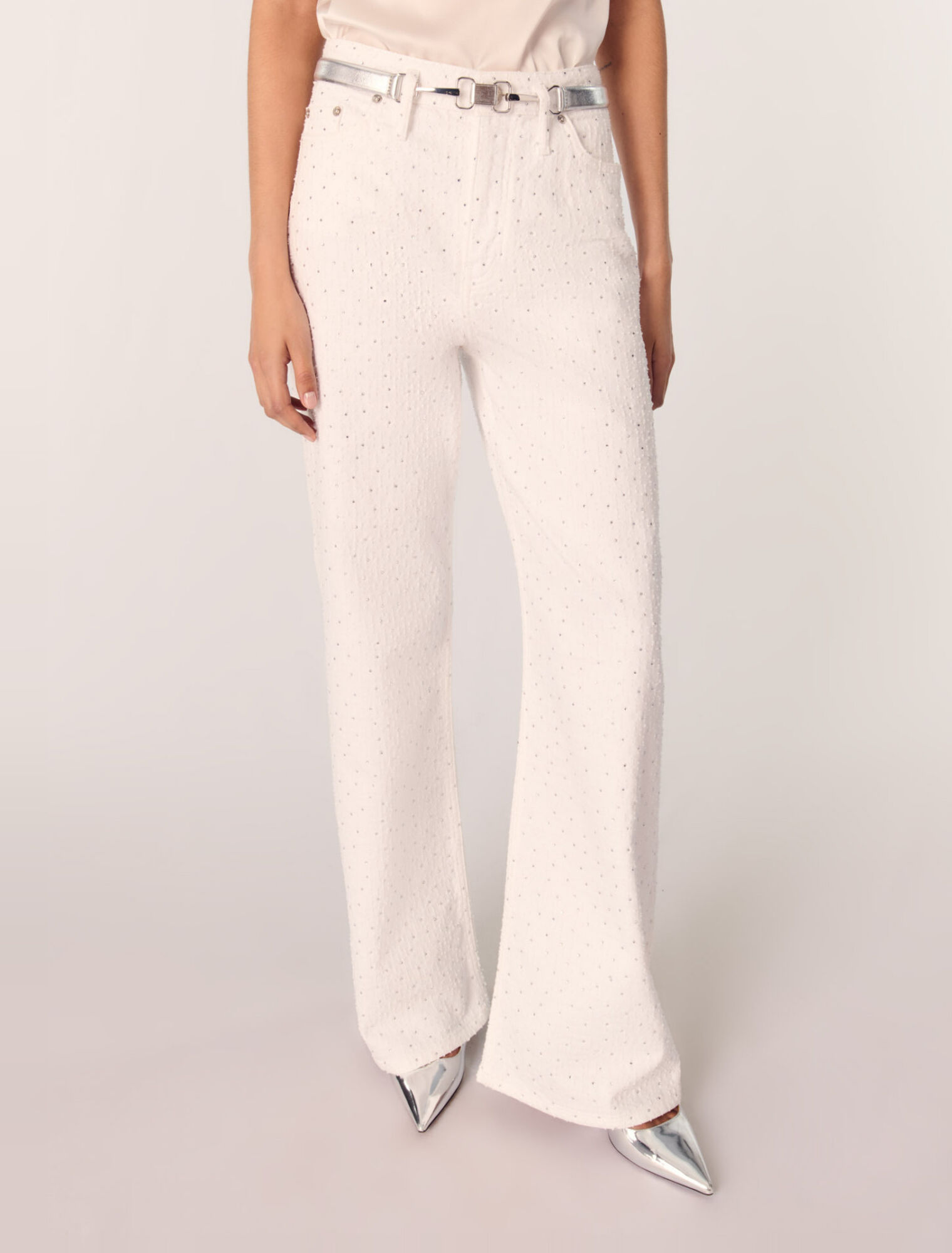 Jeans larghi dettagli glitterati