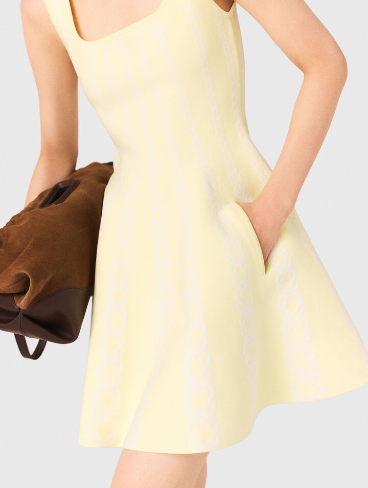 Abito corto in maglia jacquard