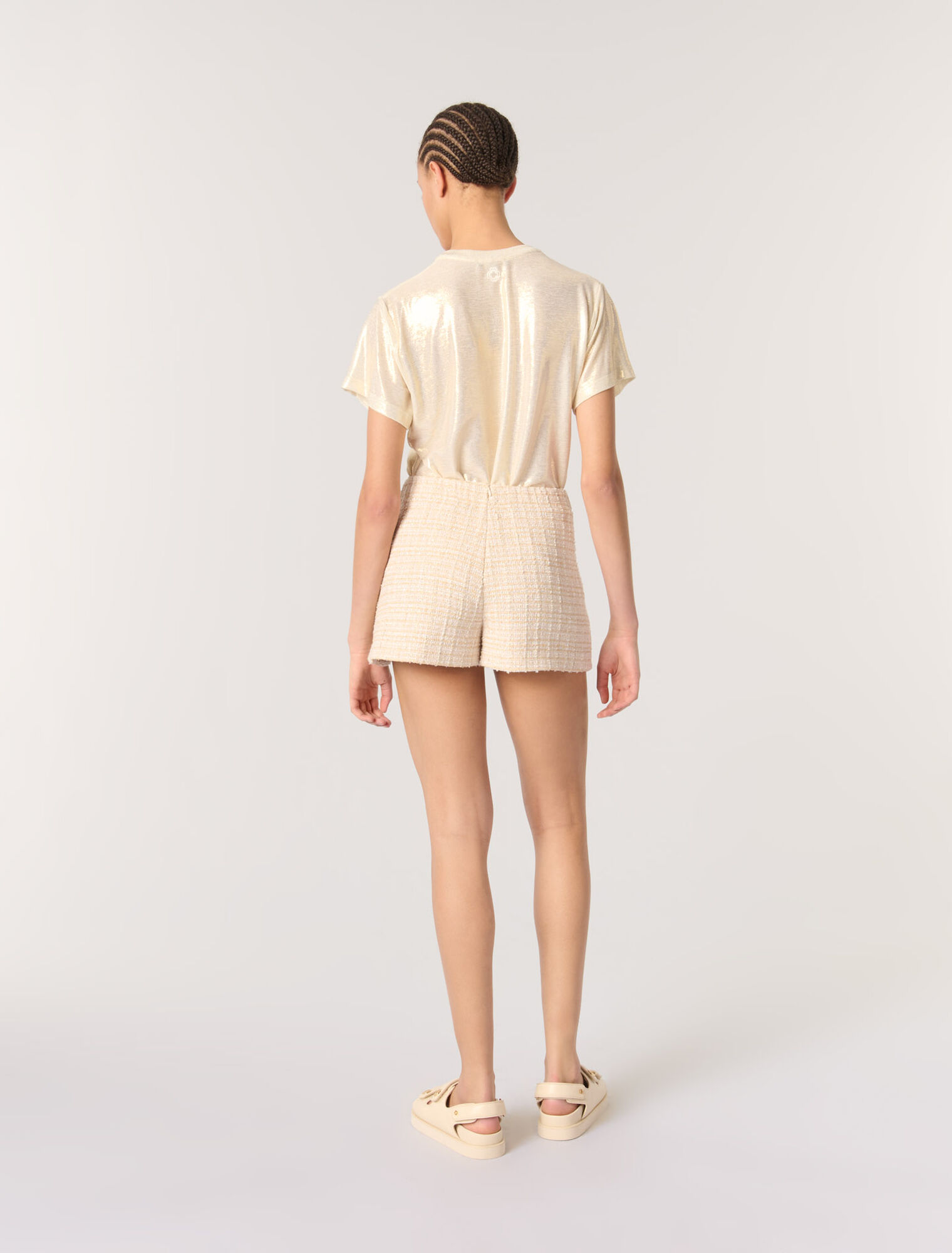 Shorts trompe l'œil in tweed