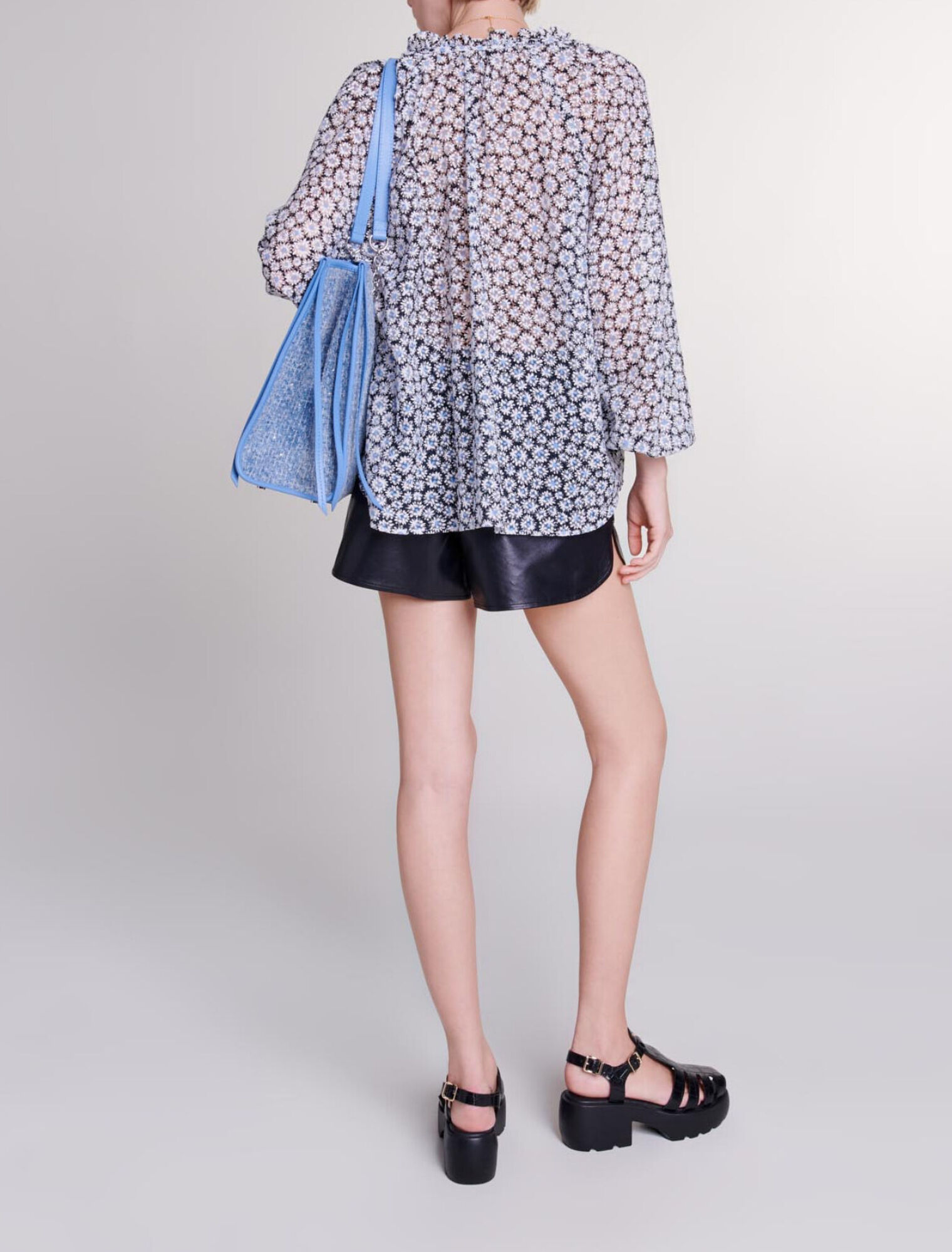 Blusa con stampa a fiori