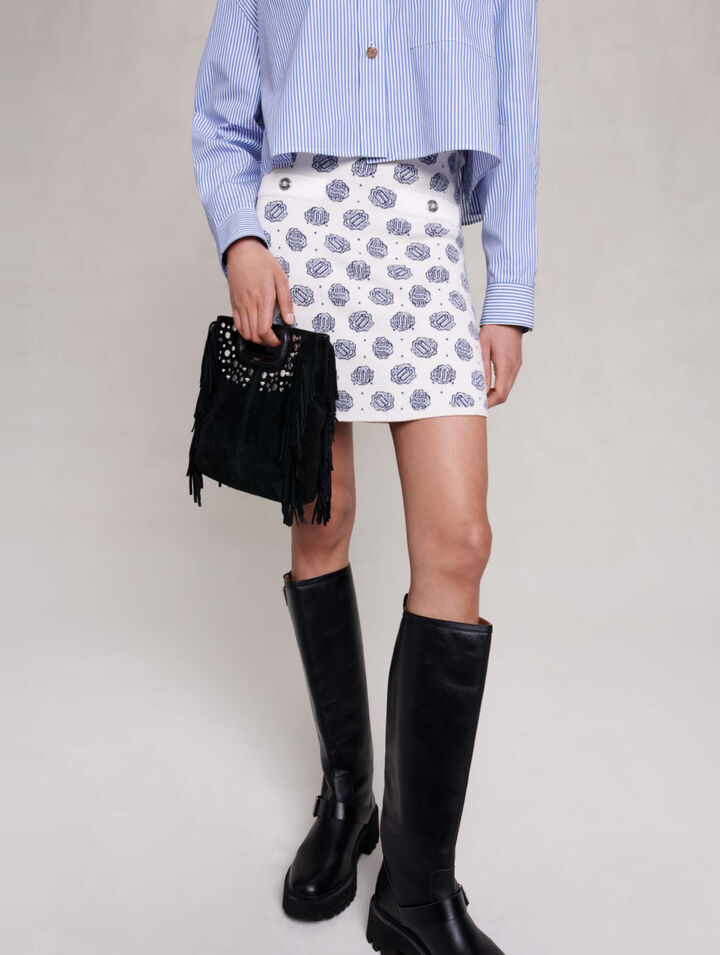Gonna in maglia con stampa monogramma