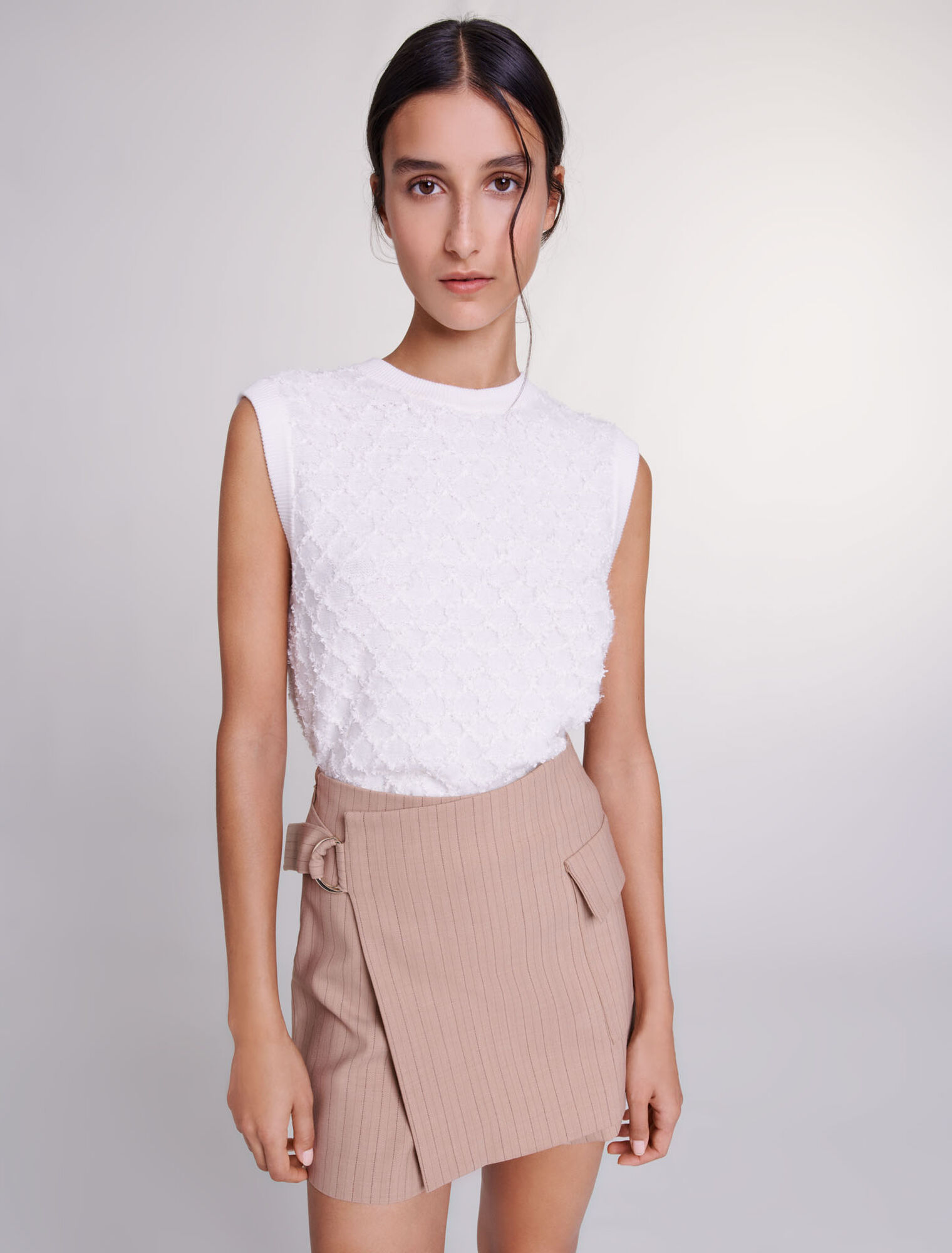 Shorts trompe l'œil a righe