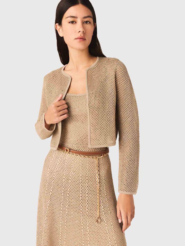 Cardigan in maglia glitterata