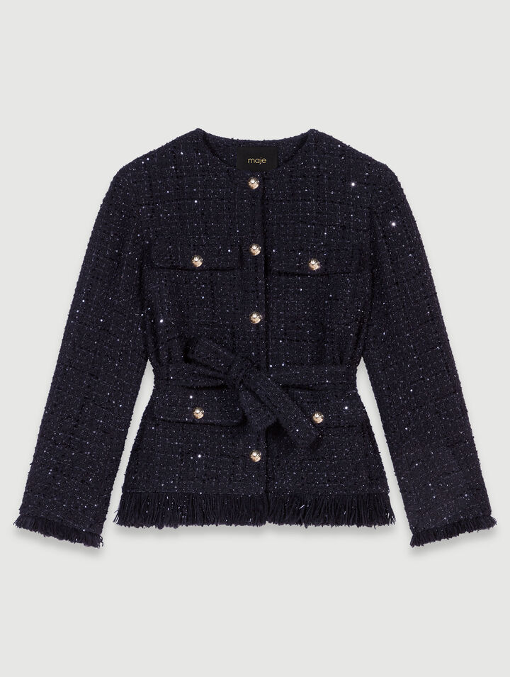 Giacca in tweed con lustrini