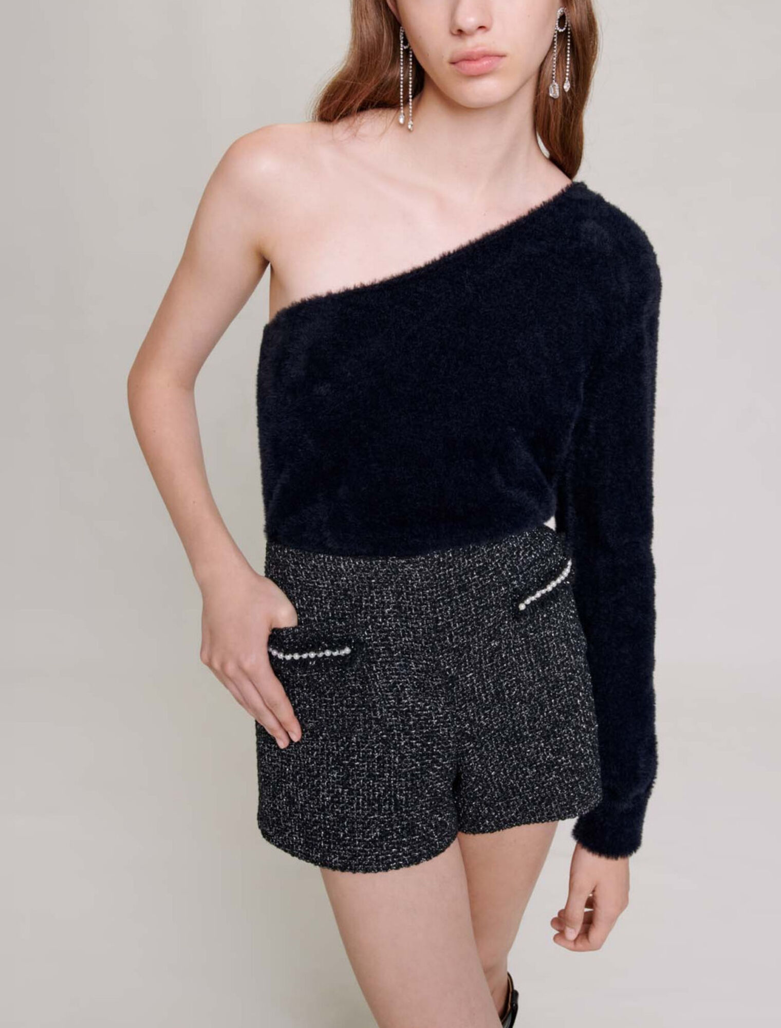 Shorts in tweed glitterato