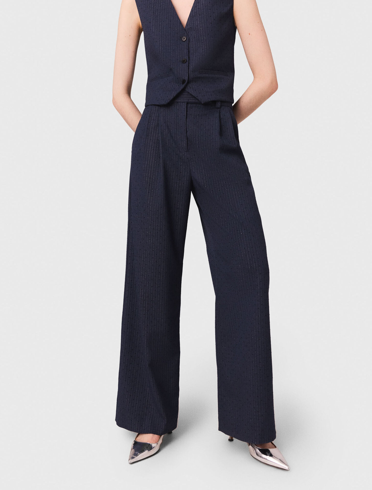 Pantaloni da tailleur con strass