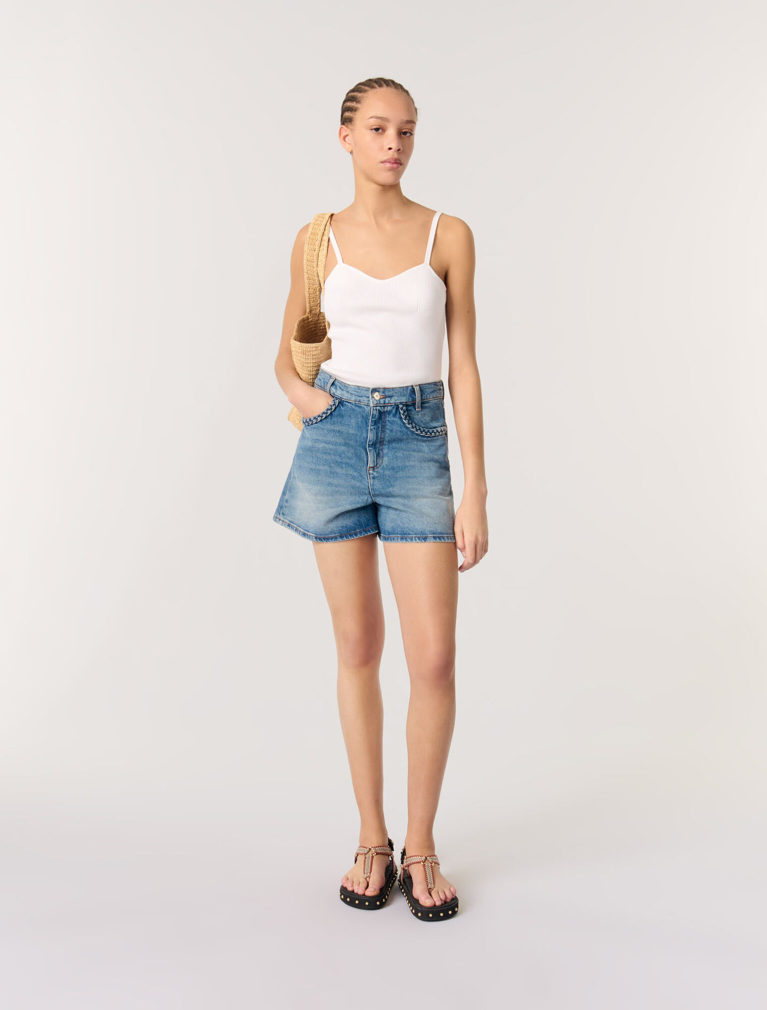 Top in maglia a coste