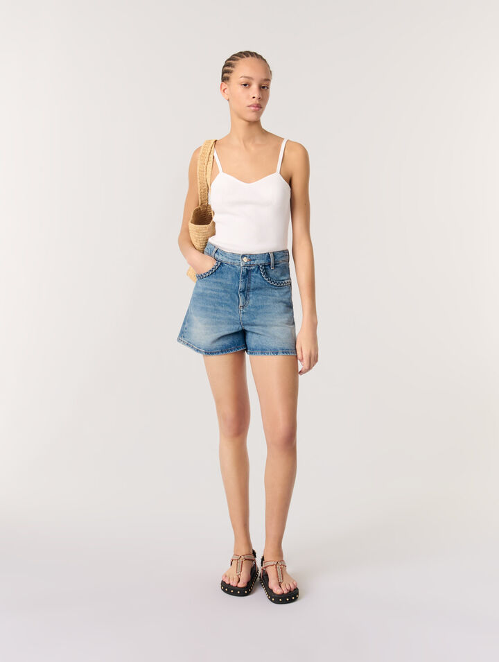 Top in maglia a coste