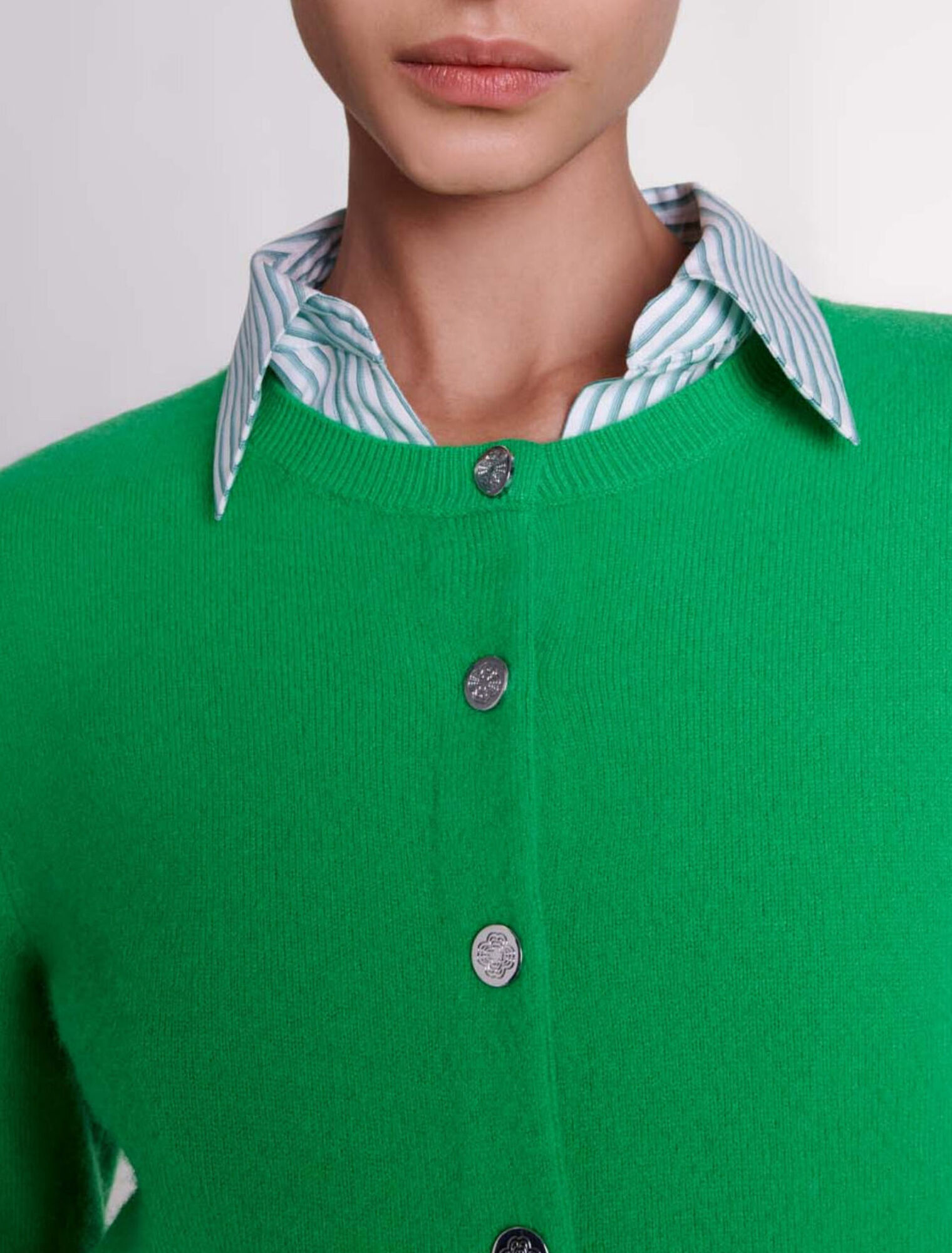 Cardigan in cashmere e lana