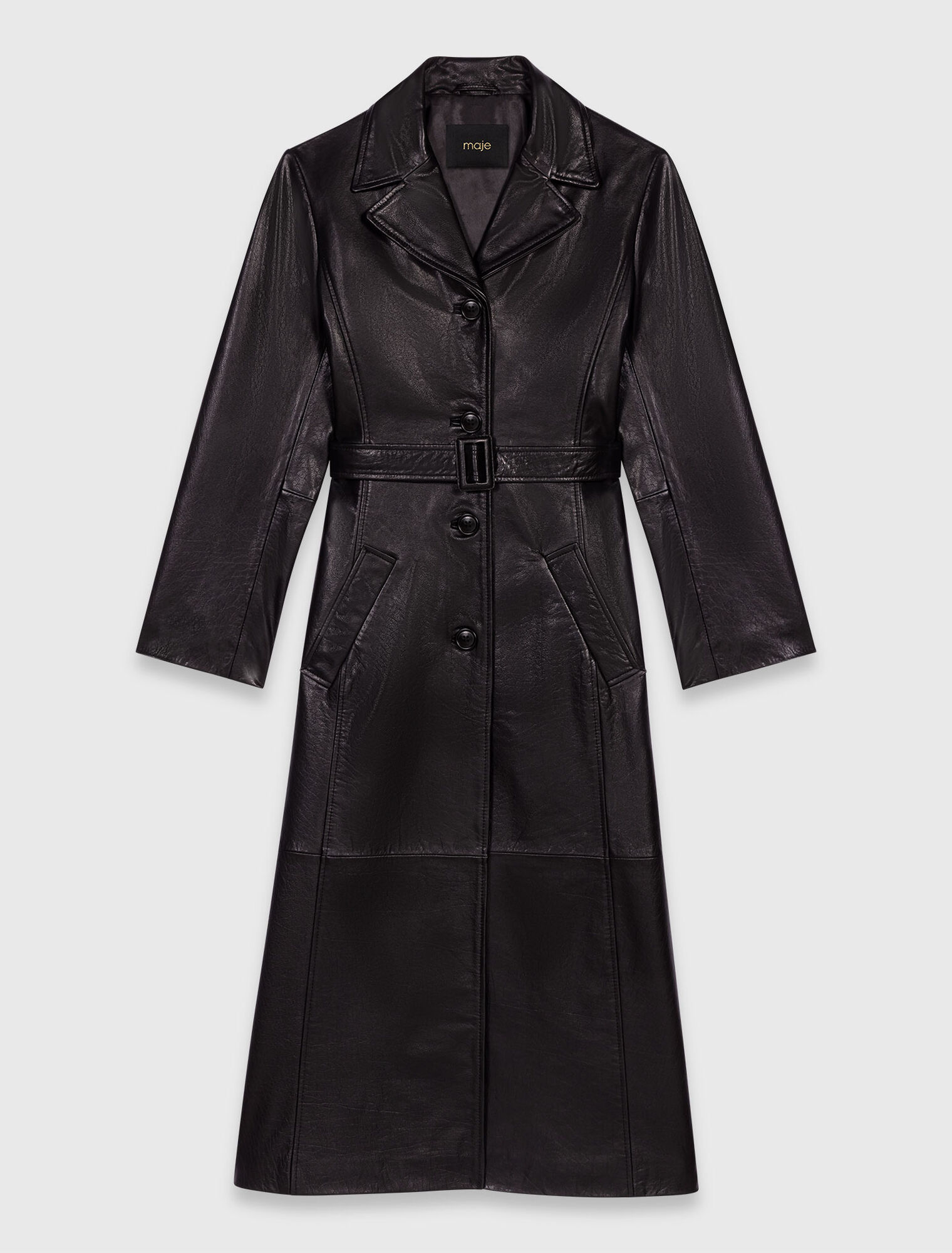 Trench lungo in pelle