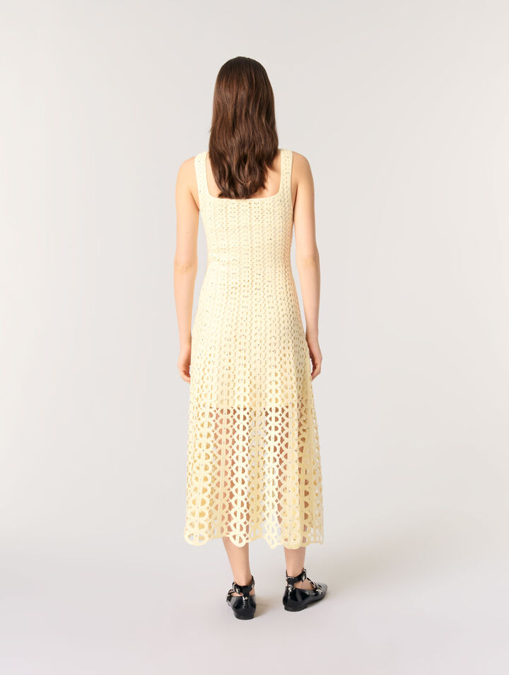 Abito midi in crochet glitterato