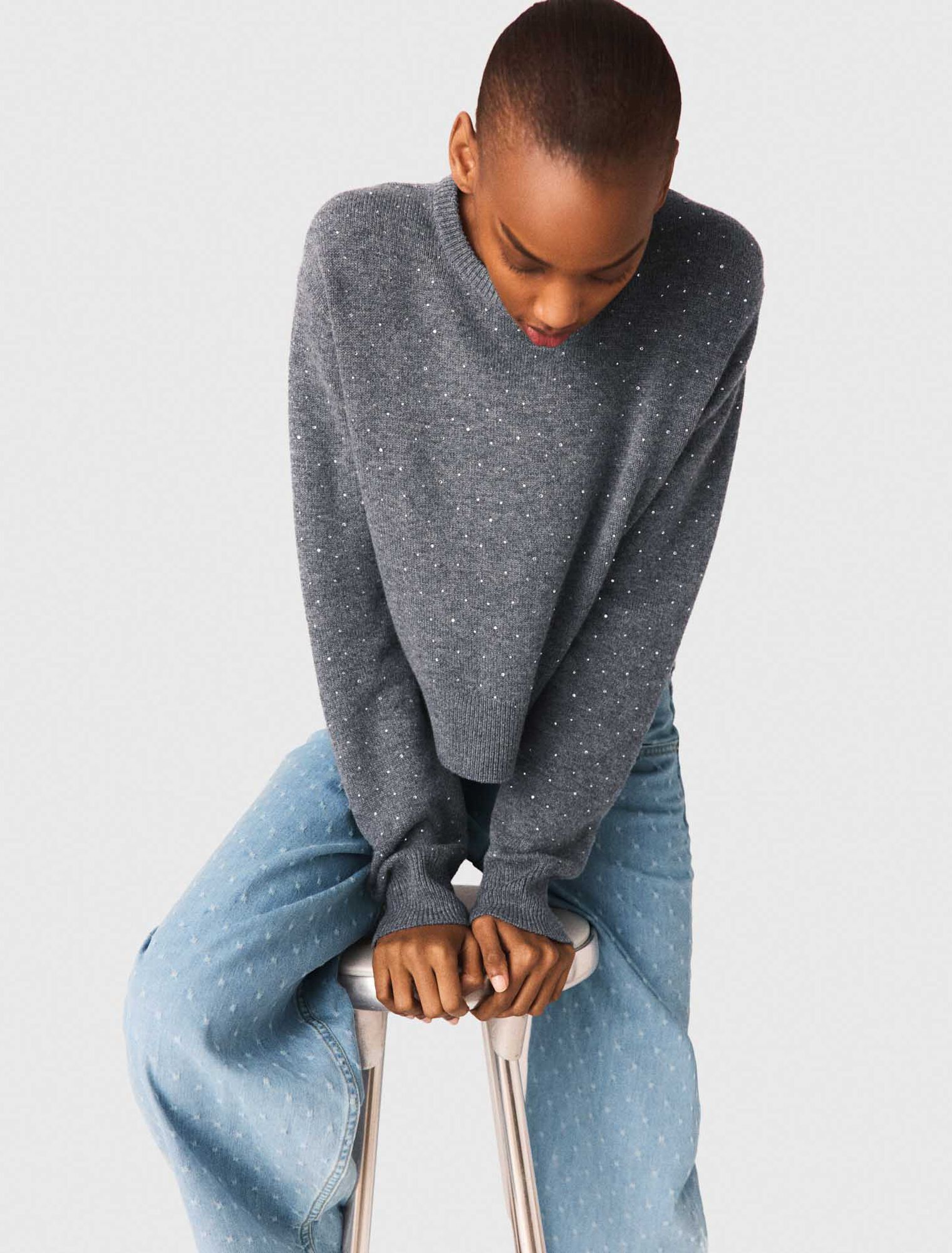 Pull strass, dettagli rimovibili