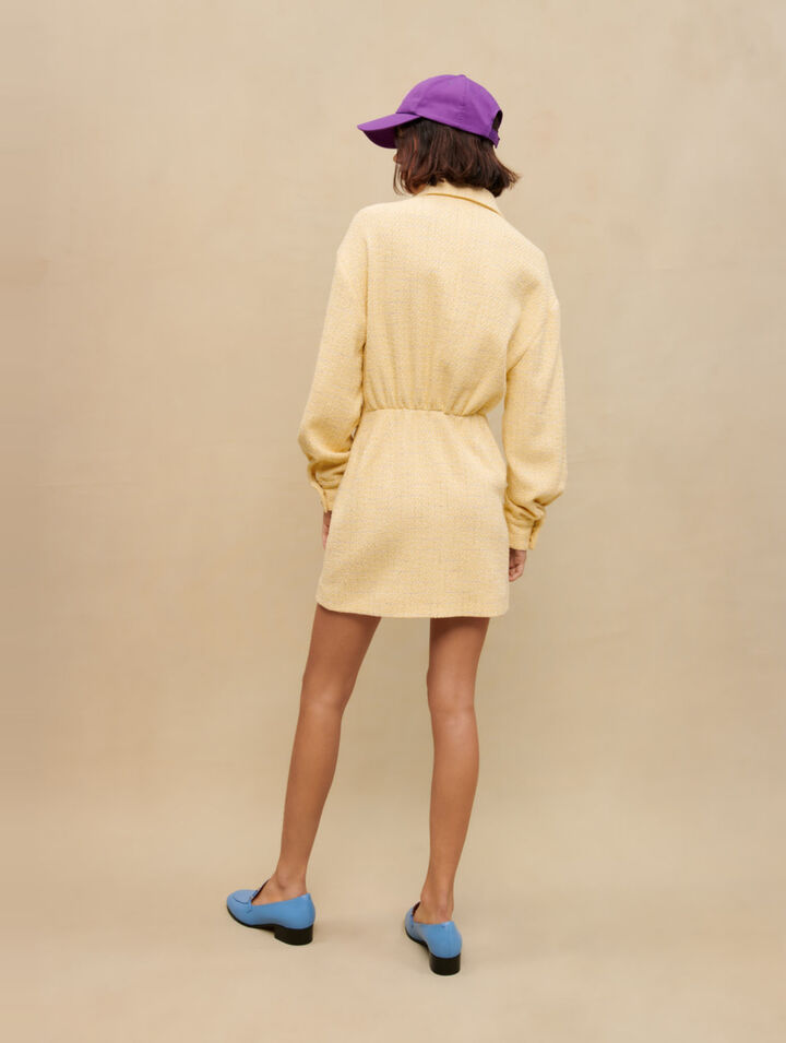 Abito asimmetrico in tweed lurex