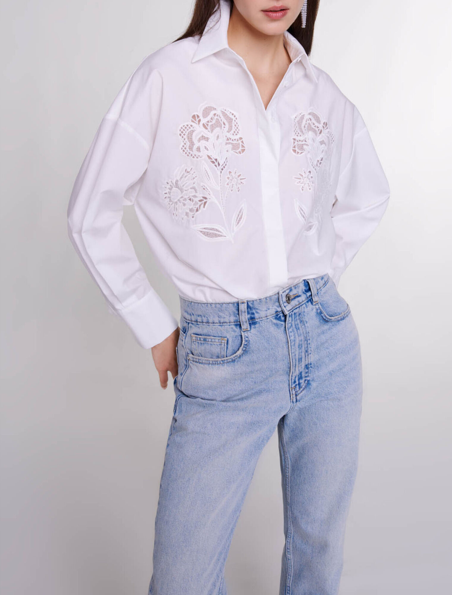 Camicia in popeline e crochet
