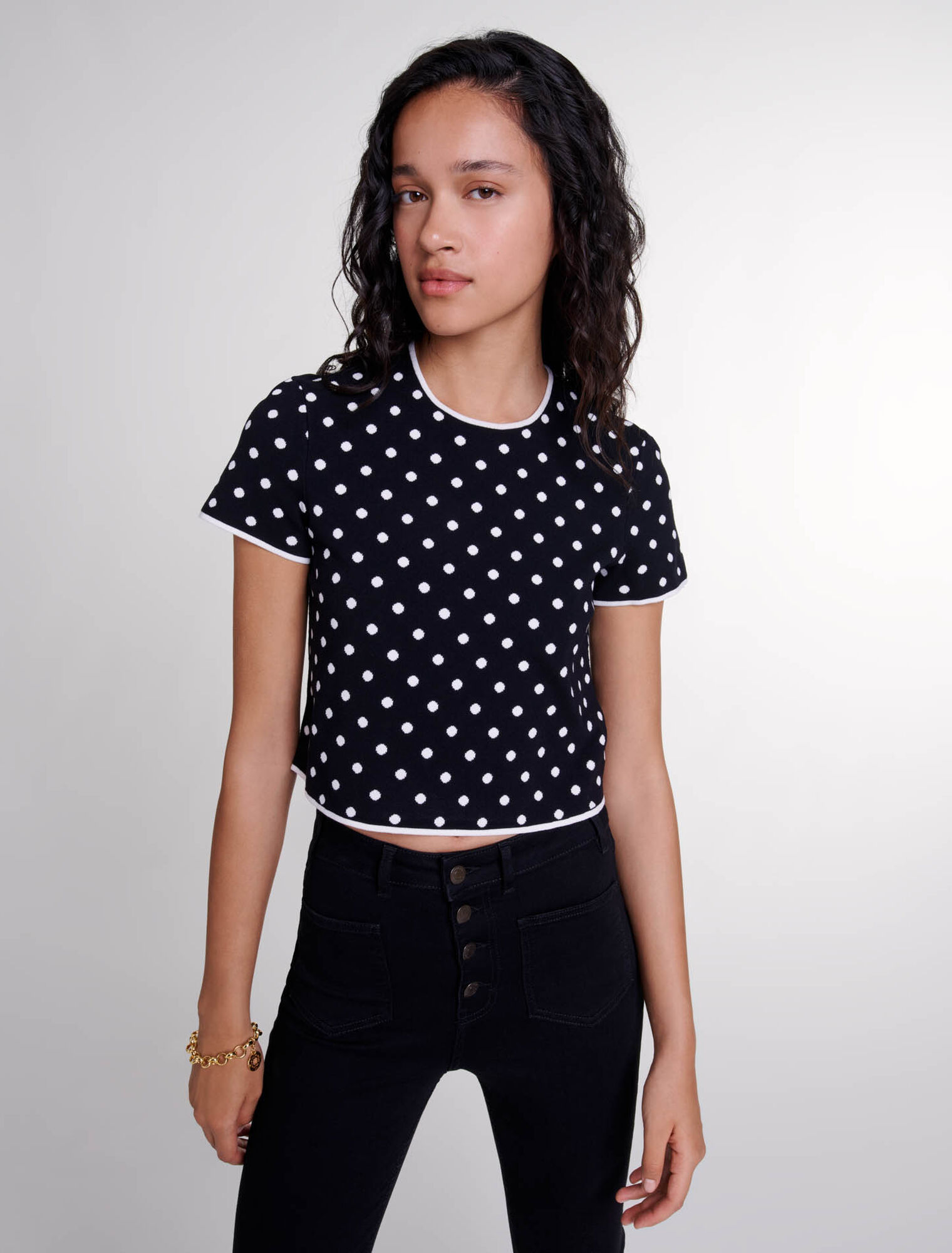Top in maglia jacquard 