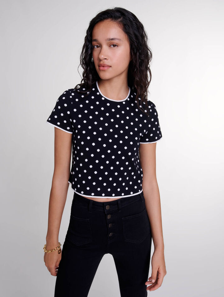 Top in maglia jacquard 