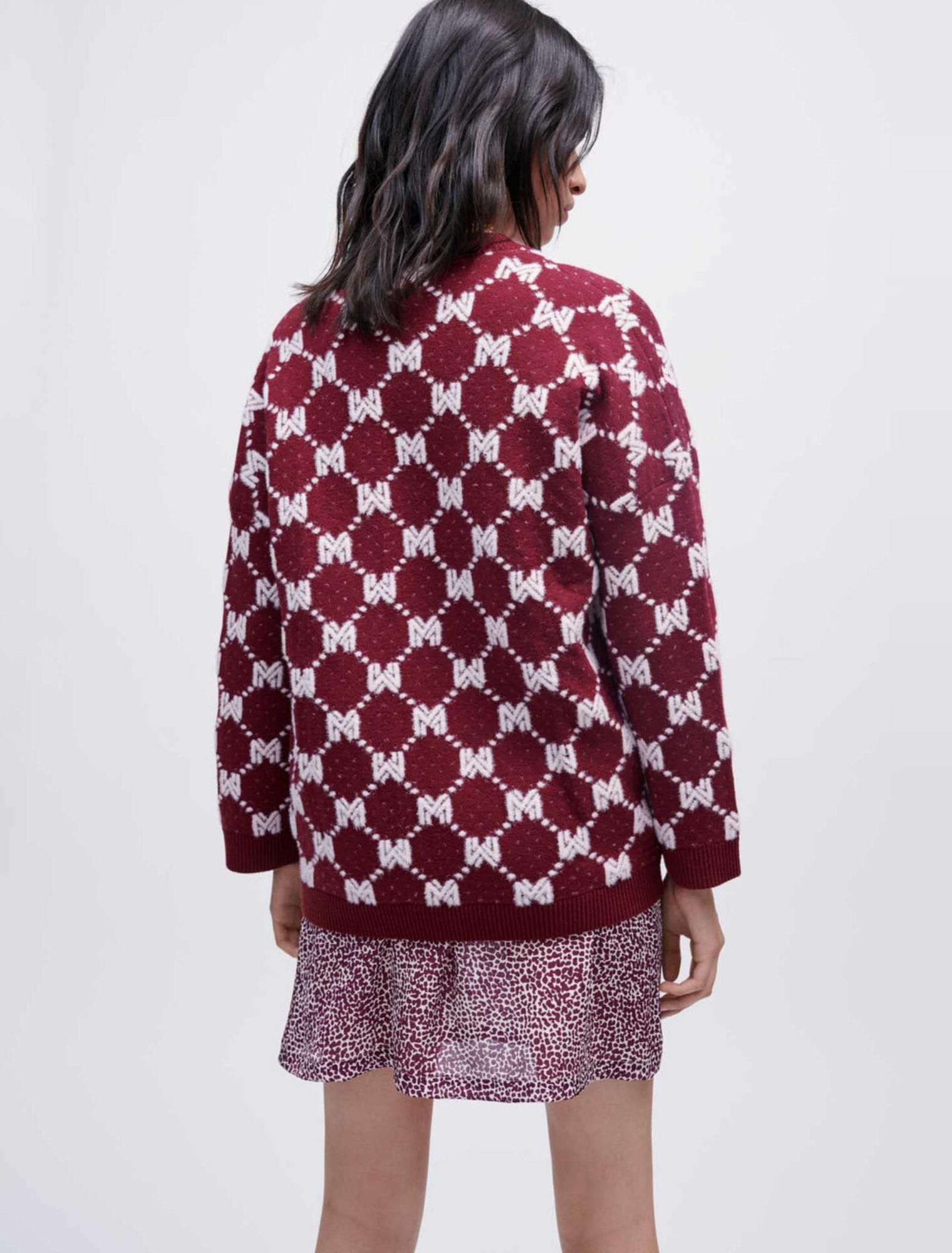 Cardigan in maglia jacquard Maje