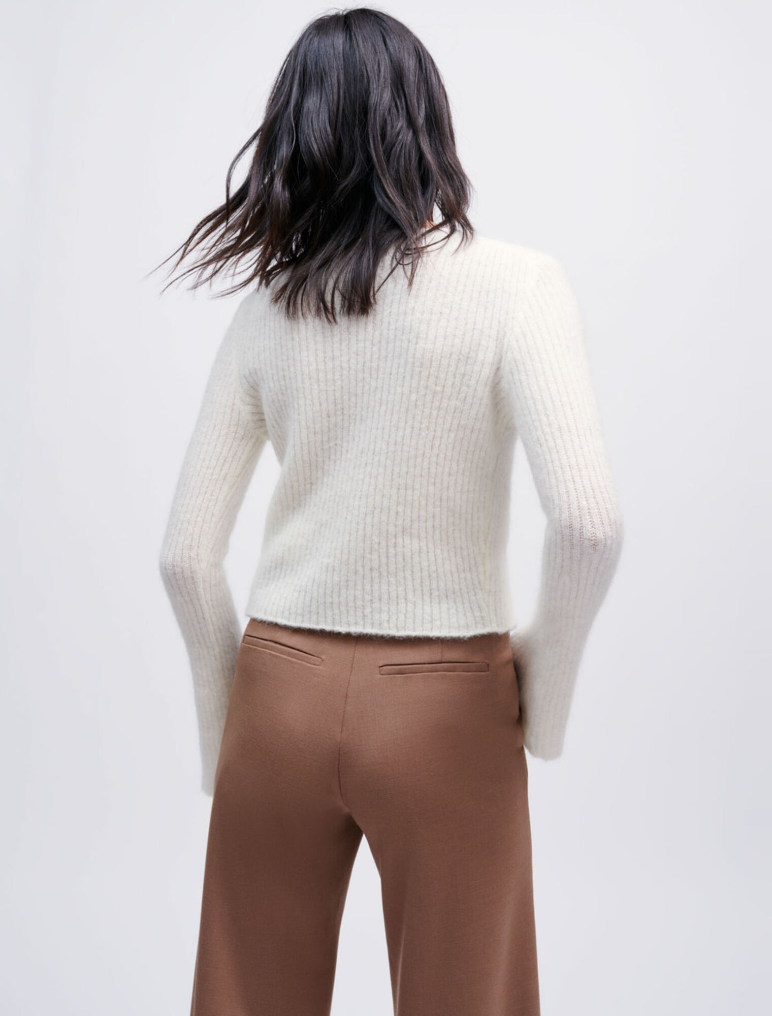 Cardigan in maglia elastica con lacci