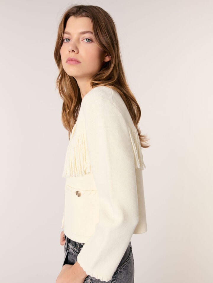 Cardigan con frange