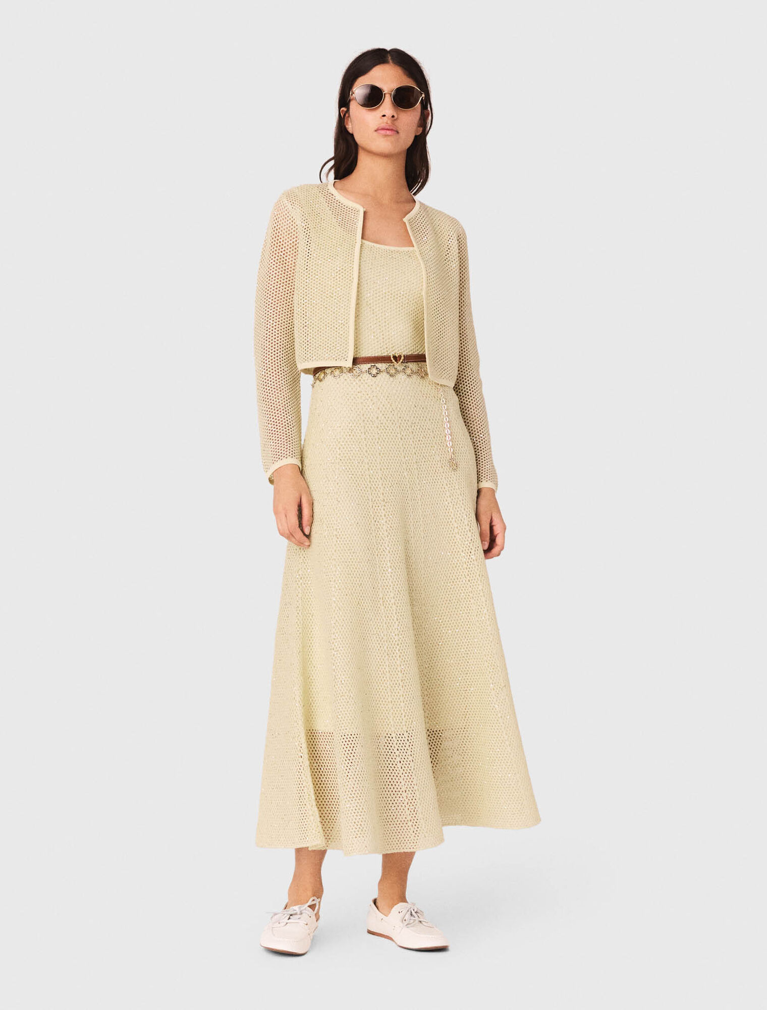 Cardigan in maglia glitterata