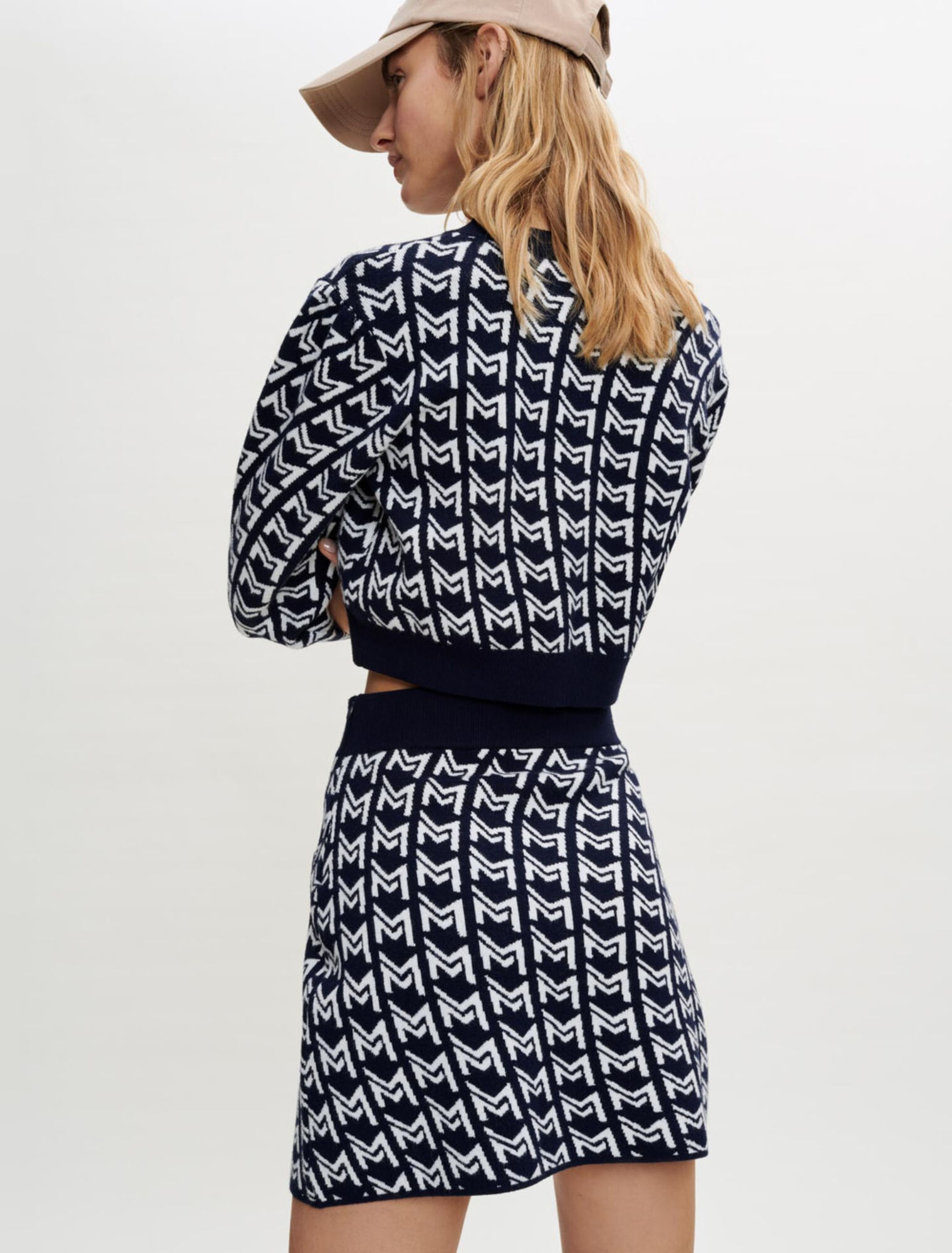 Gonna in jacquard con monogramma 