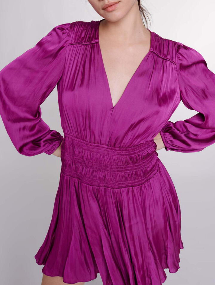 Abito corto satinato