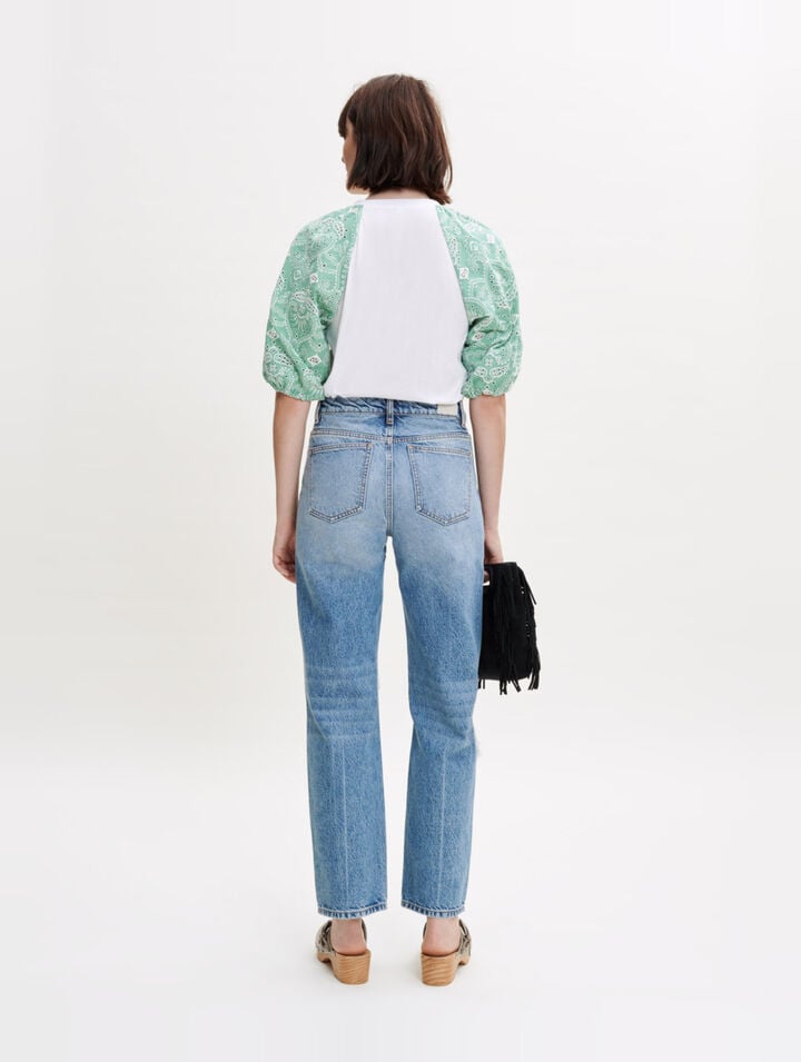 T-shirt in materiale misto