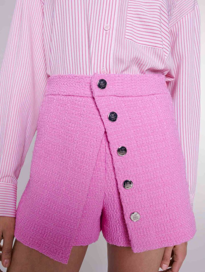 Shorts in tweed con falda