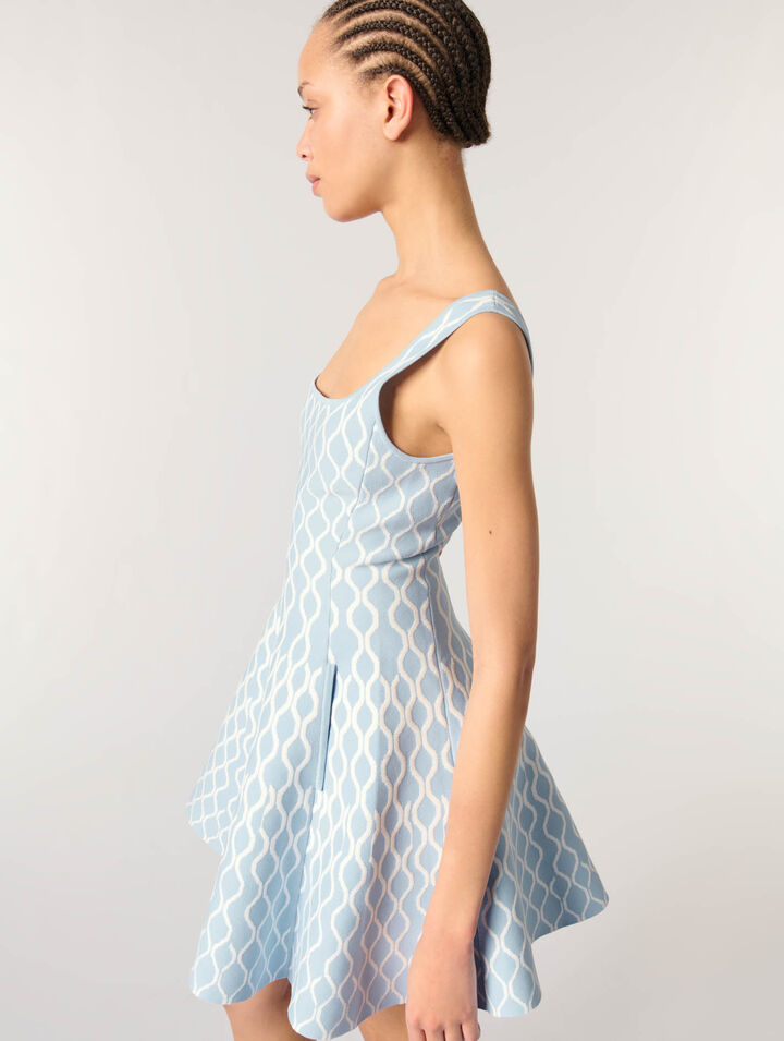 Abito corto in maglia jacquard