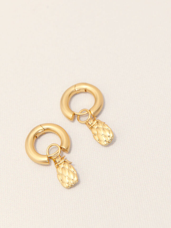 Mini-orecchini cerchi ananas strass
