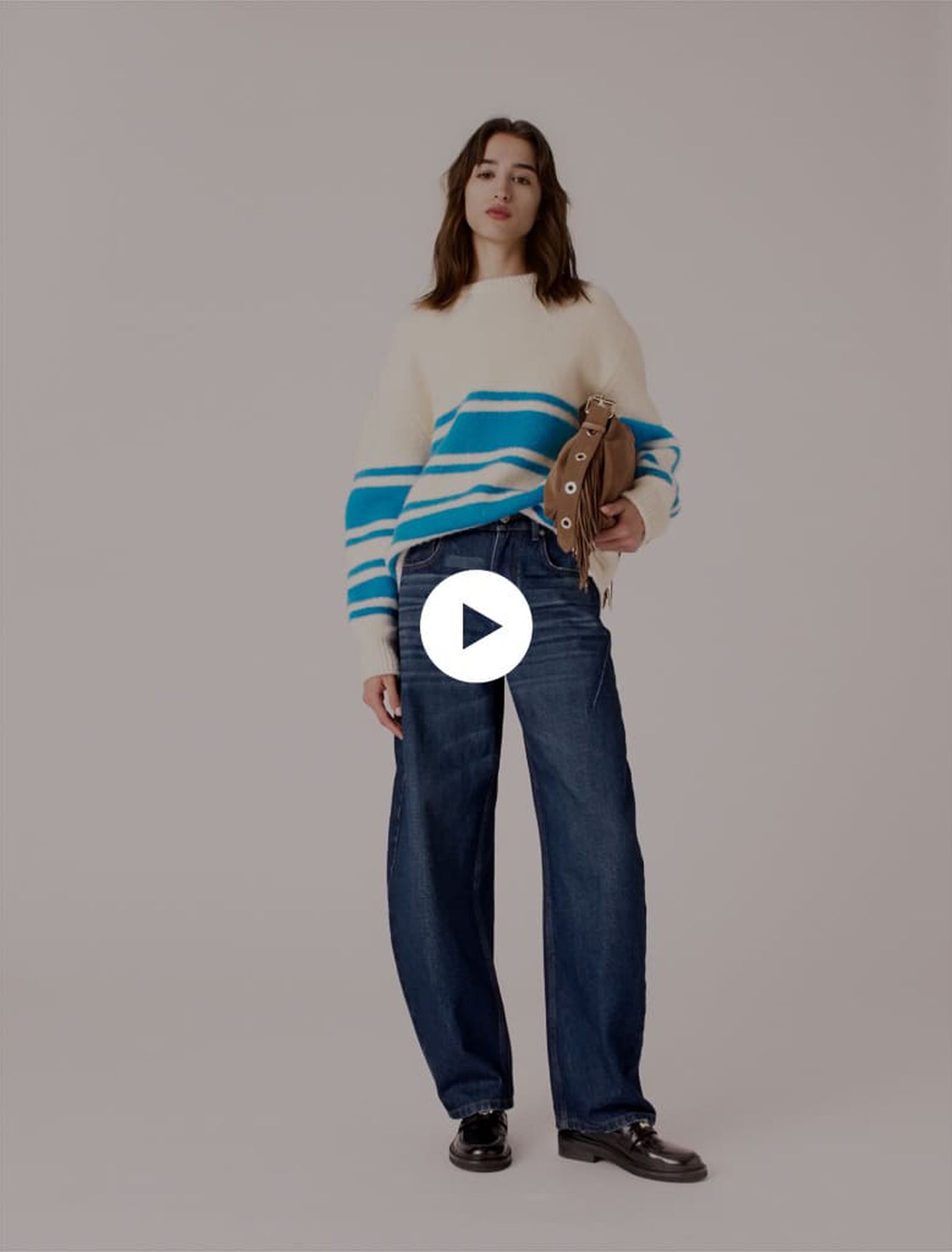 Maglione ampio in lana mélange