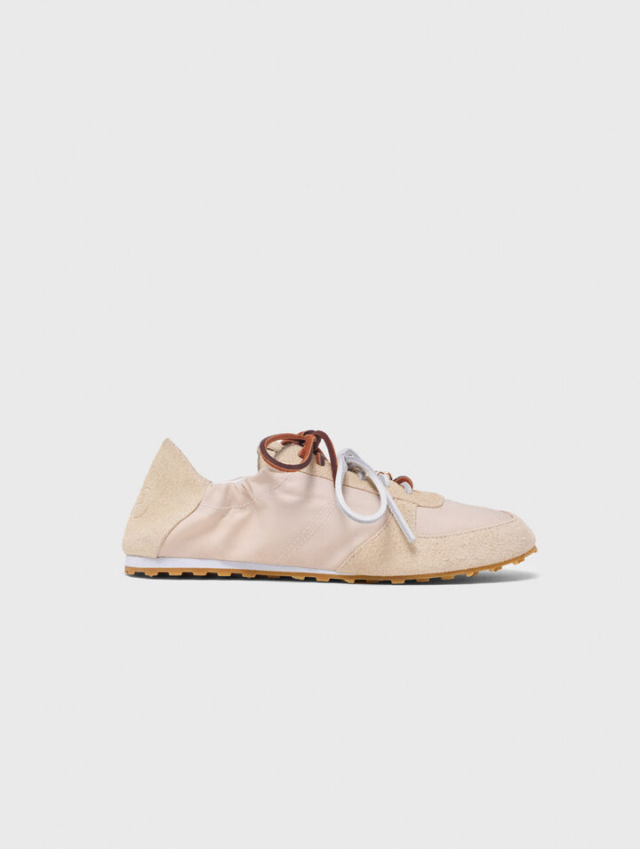 Sneaker in nylon con multi-lacci