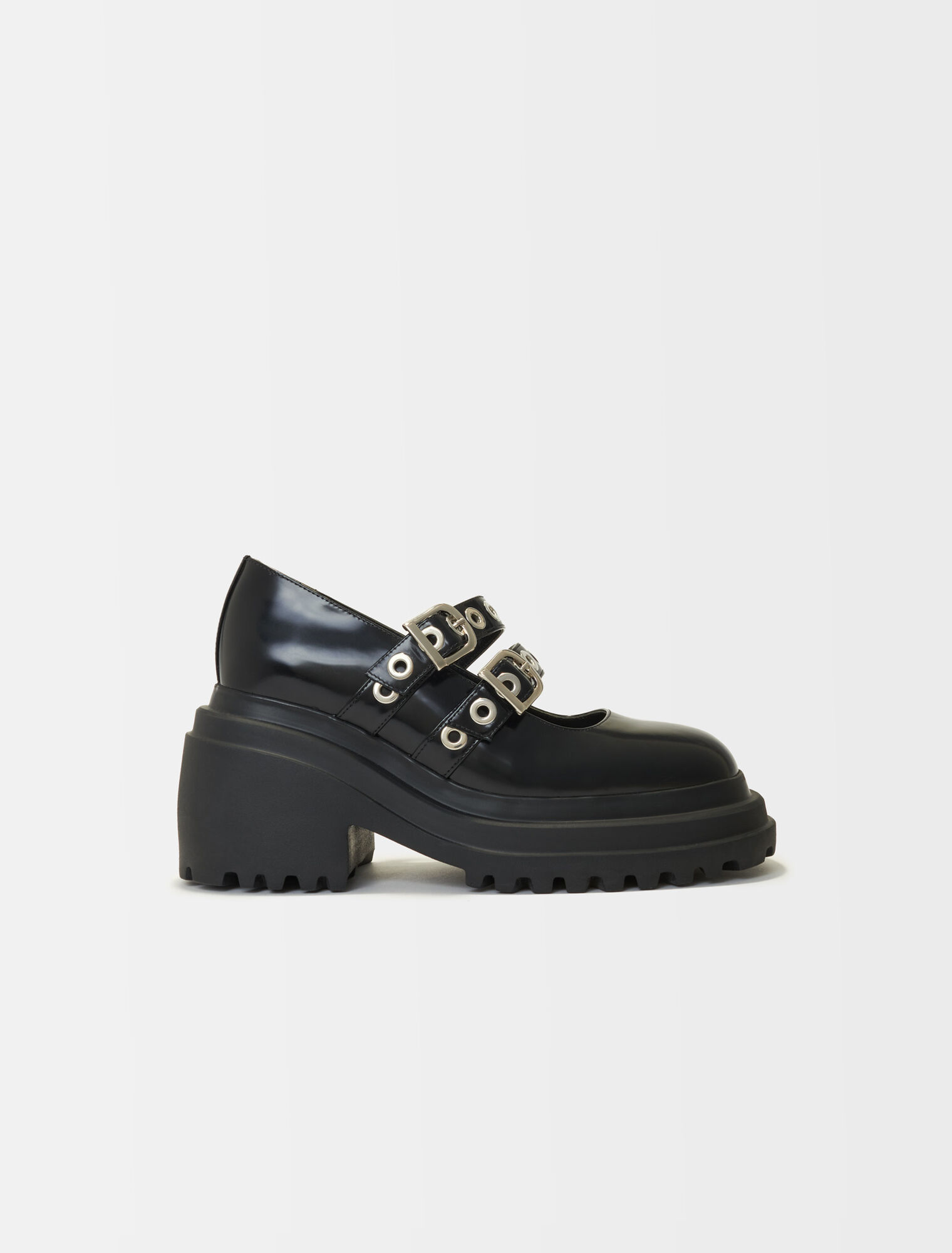Stivaletto con plateau e occhielli