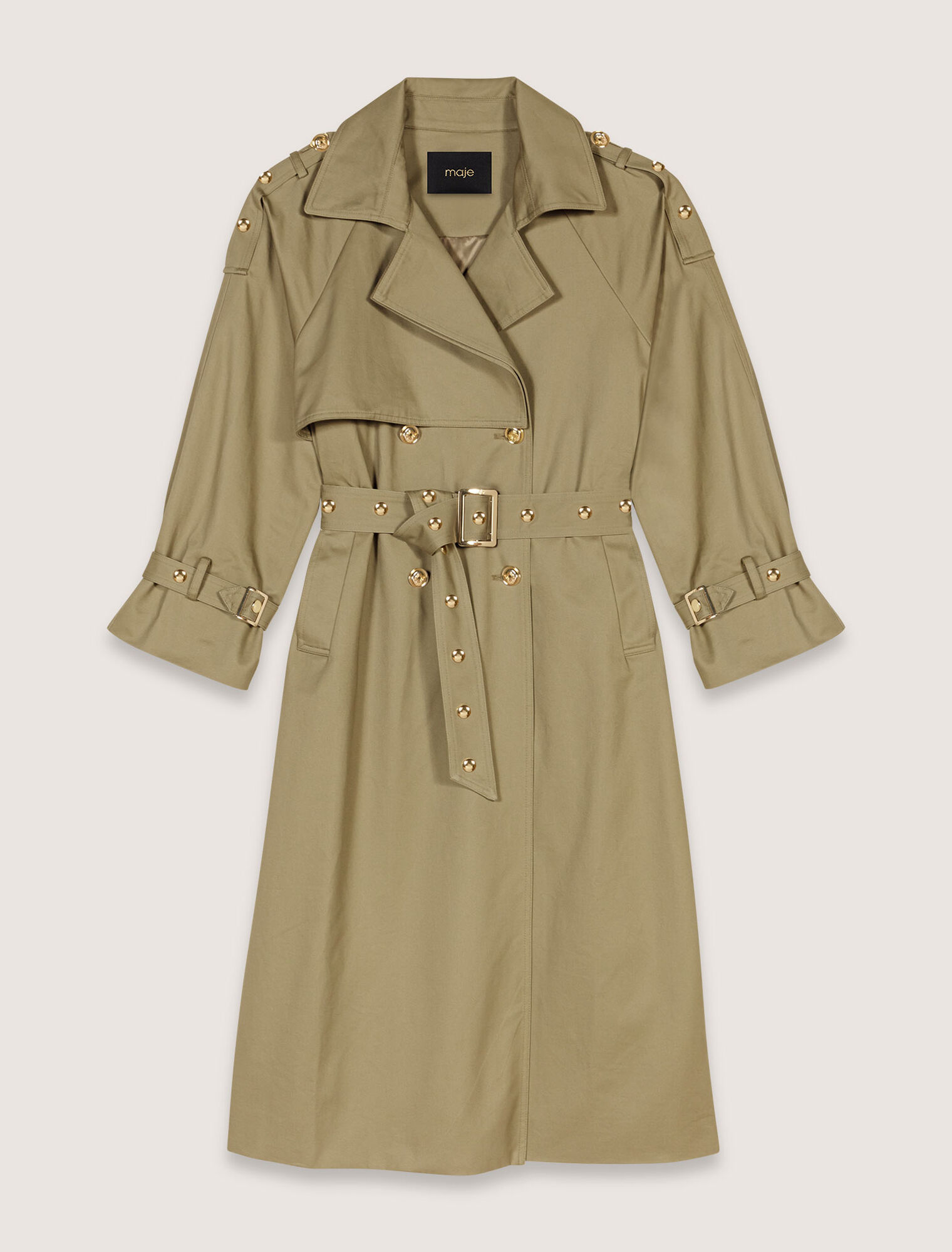 Trench borchie collo rimovibile