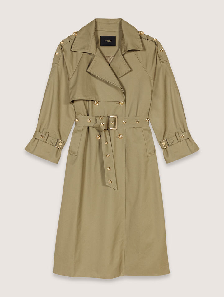 Trench borchie collo rimovibile