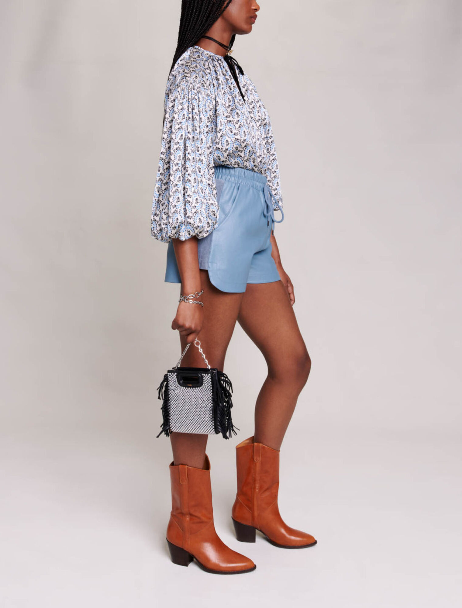 Shorts effetto pelle