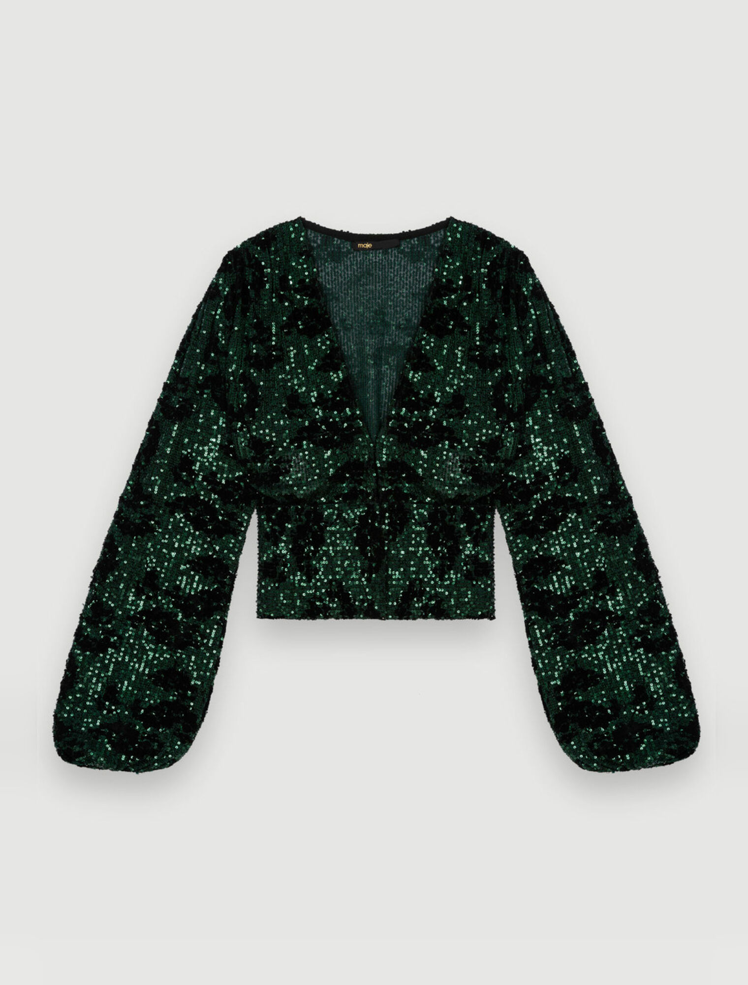 Top interamente ricamato con paillettes