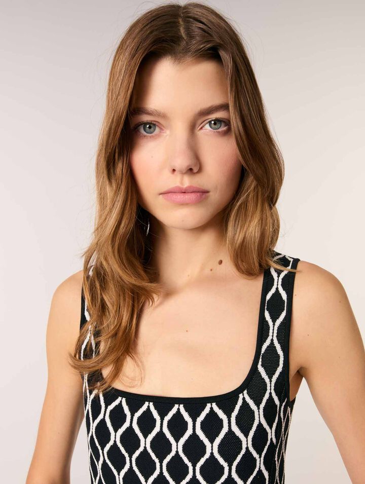 Abito midi in maglia jacquard