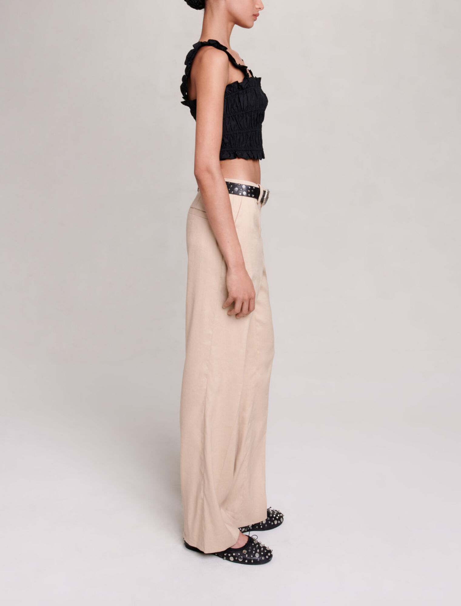Crop top con punto smock