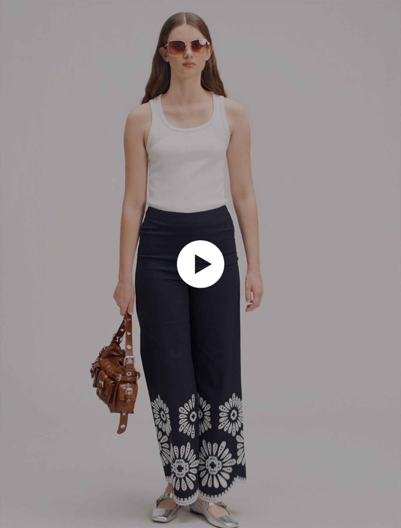 Pantaloni con dettagli in crochet