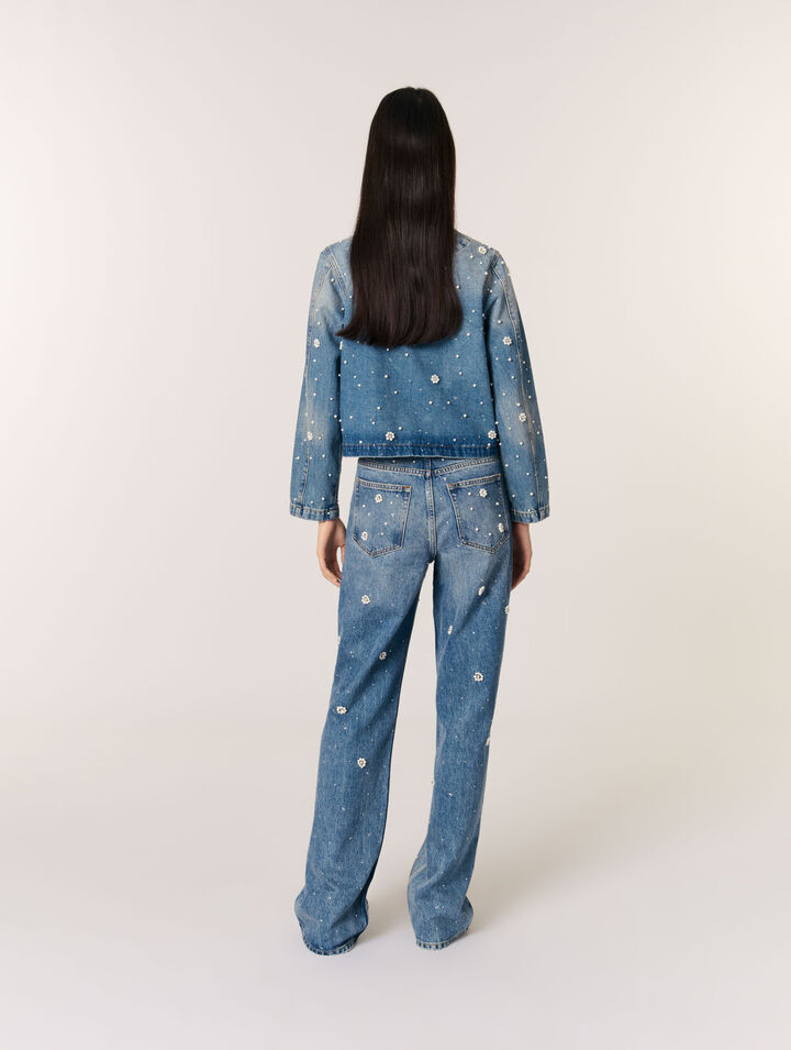Giacca in denim ricamato