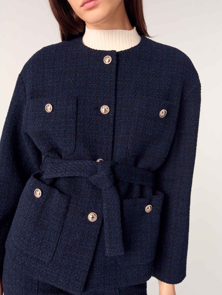 Giacca con 4 tasche in tweed