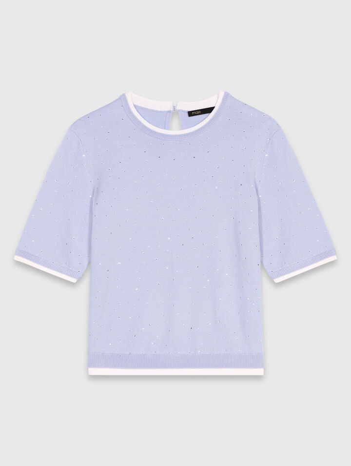 Maglione 100% lana con strass