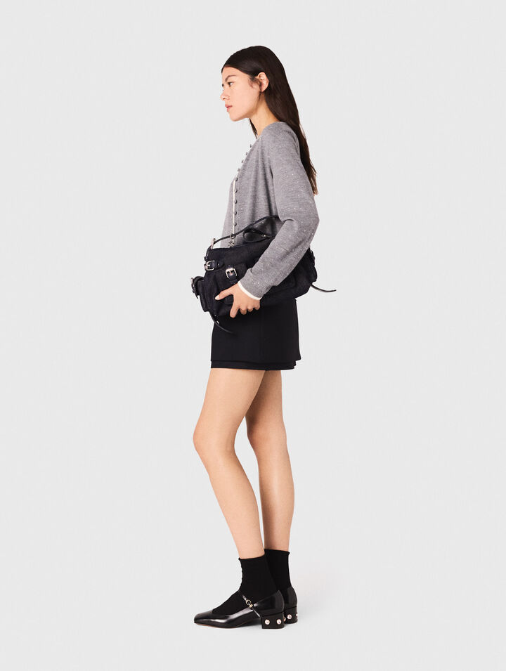 Cardigan 100% lana con strass