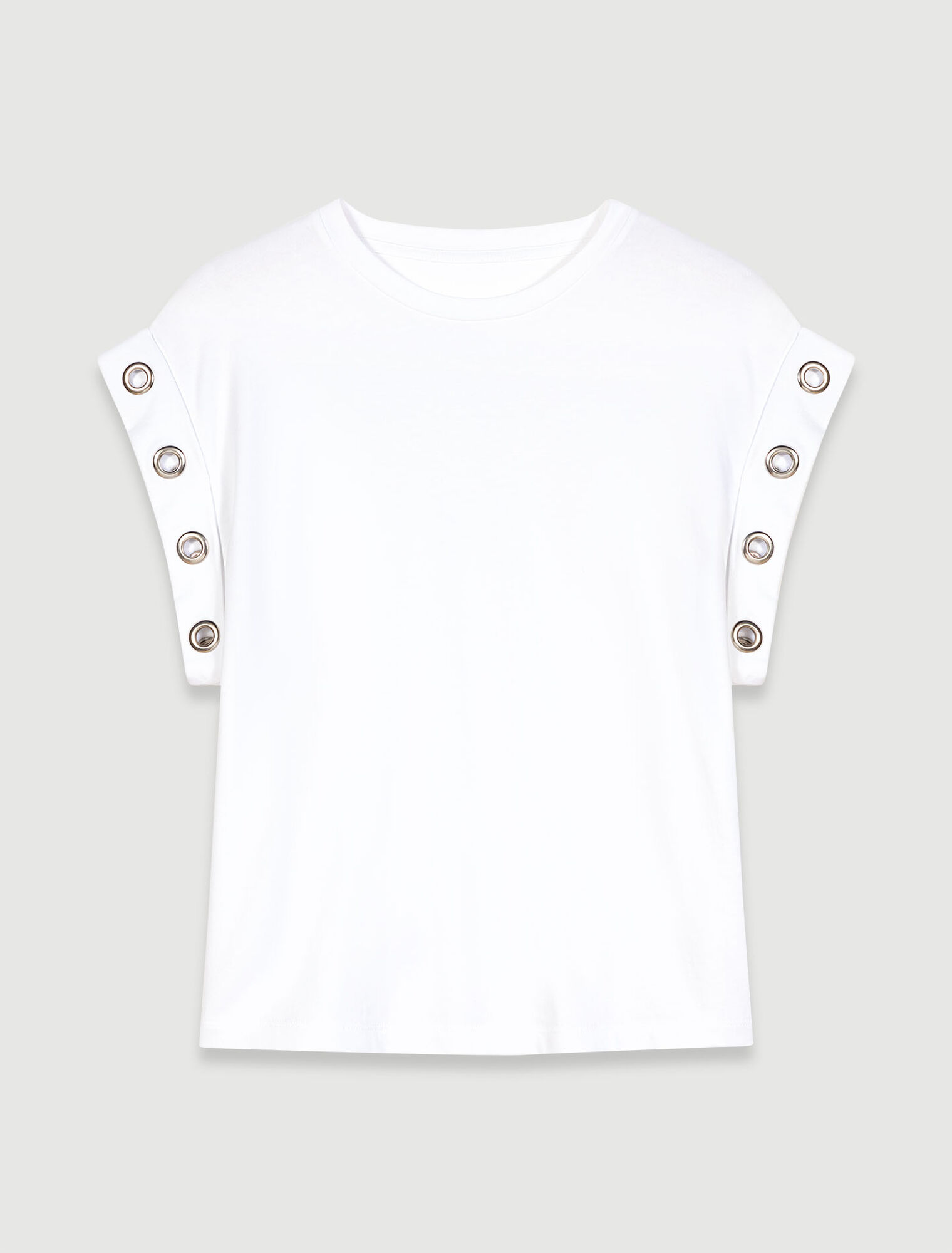 T-shirt con dettagli a occhielli