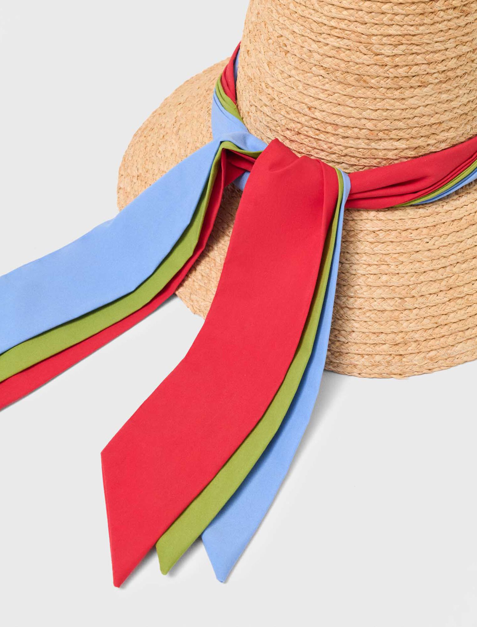 Cappello rafia con nastro stampato