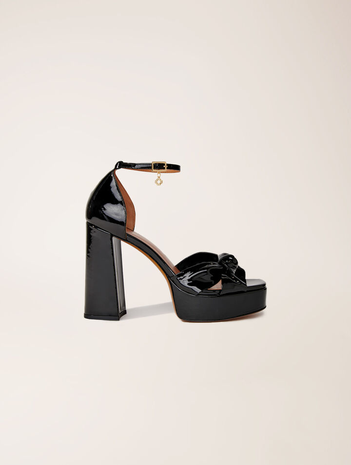 Sandali in pelle con zeppa