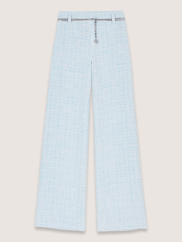 Pantaloni in tweed con cintura