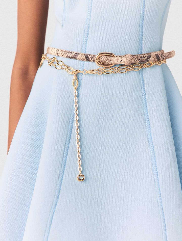 Cintura fine in pelle pitonata