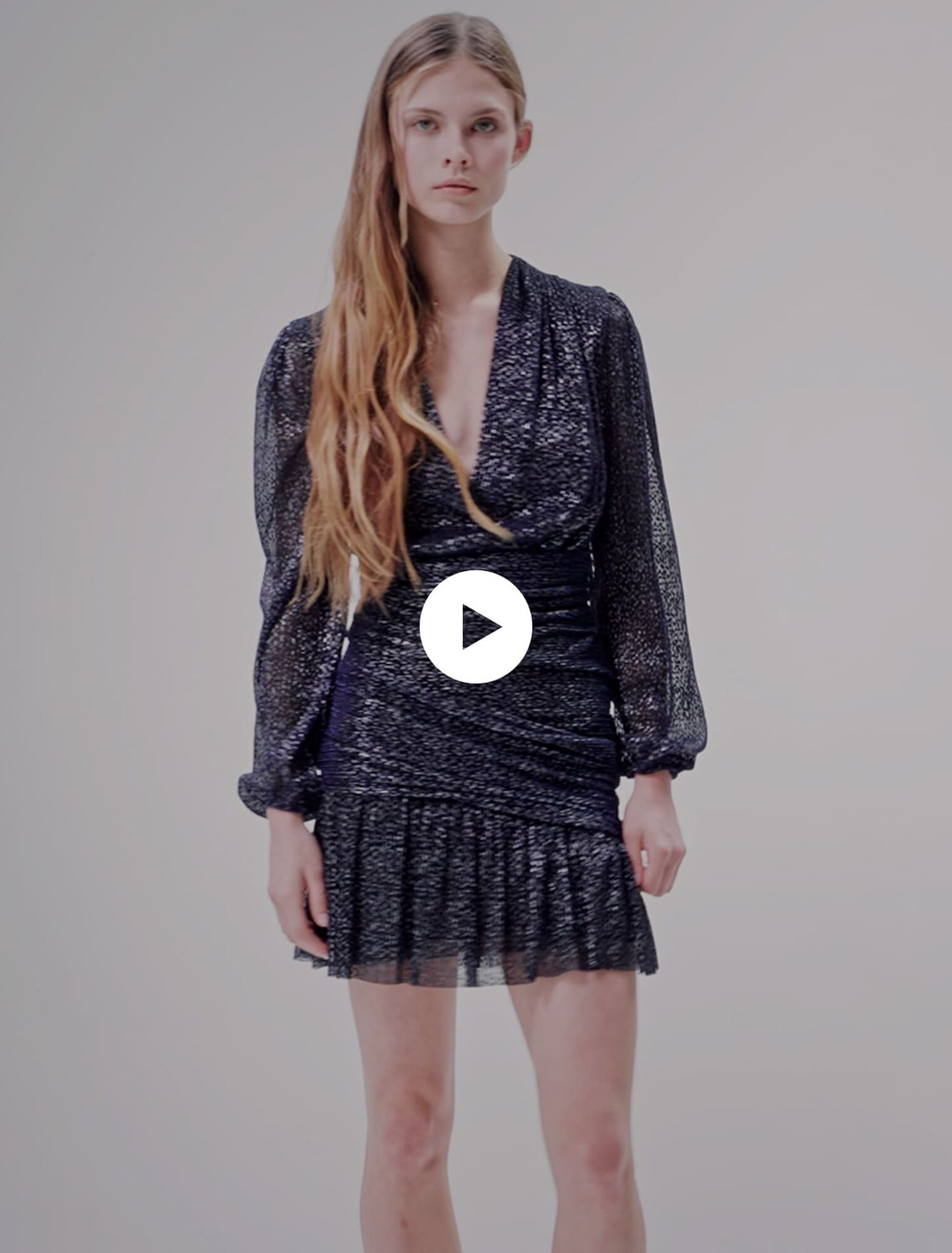 Abito in lurex drappeggiato